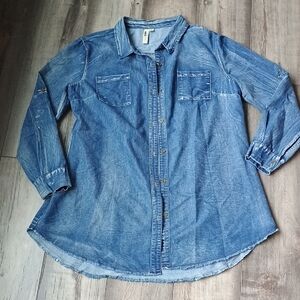 LARA Blue Denim Button Down Shirt
